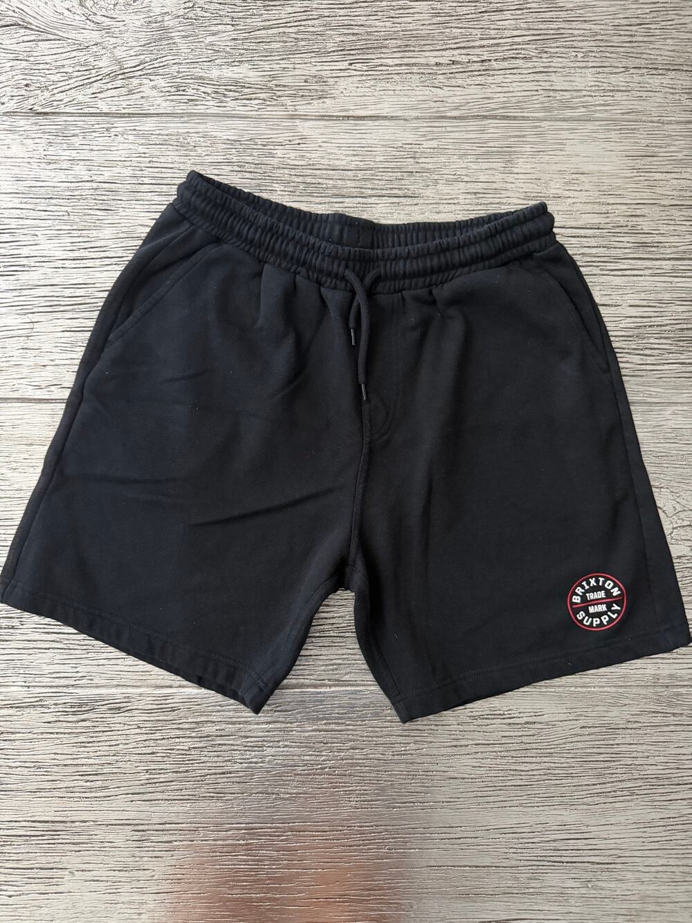 Brixton Black Logo Cotton Drawstring Men's Shorts size S